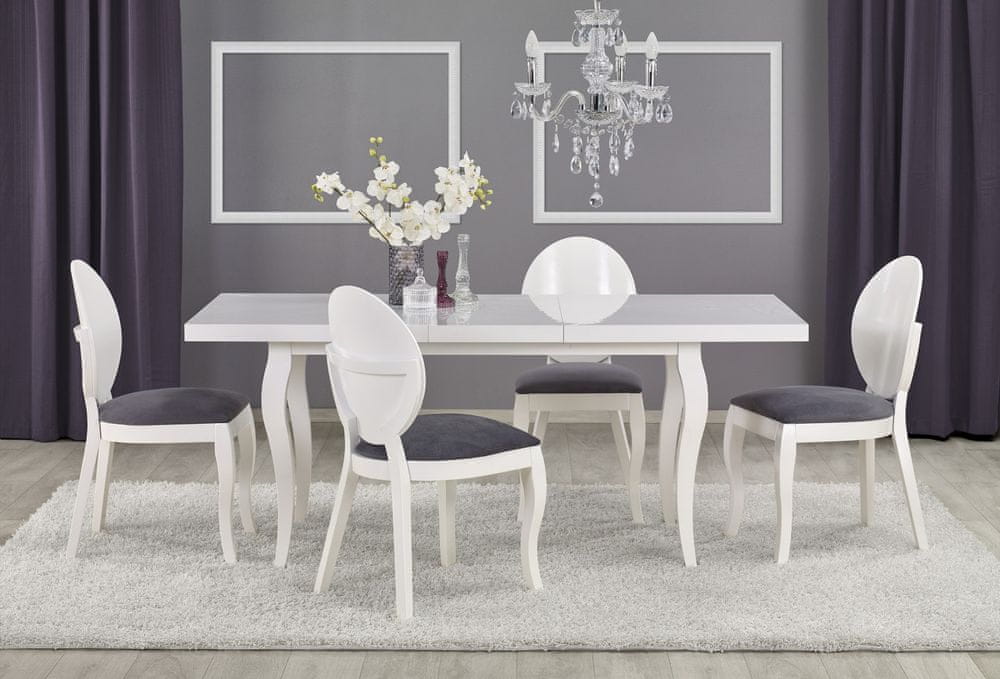Halmar Rozkladacia jedálenský stôl Mozart 160/240cm, biela